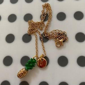 “D” pineapple gold necklace❣️